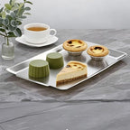 15.8" x 9.5" Silver Serving Tray, Stainless Steel Platter in Plata-40x24 Cm, alternate view 2