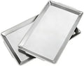 15.8" x 9.5" Silver Serving Trays Set of 2, Stainless Steel in Plata-40x24 Cm