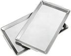 15.8" x 9.5" Silver Serving Trays Set of 2, Stainless Steel in Plata-40x24 Cm