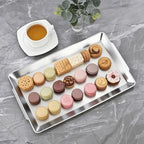 15.8" x 9.5" Silver Serving Trays Set of 2, Stainless Steel in Plata-40x24 Cm, alternate view 2
