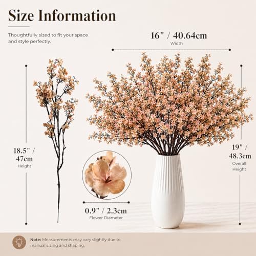 15 Bundles Artificial Light Brown Baby’s Breath Flowers in Light Brown, alternate view 3