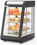 15" Commercial Food Warmer Display Pizza Warmer, 3-Tier Electric Countertop Food Warmer w/LED Lighting