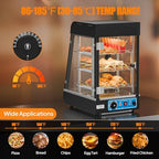 15" Commercial Food Warmer Display Pizza Warmer, 3-Tier Electric Countertop Food Warmer w/LED Lighting, alternate view 5