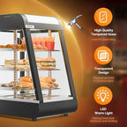 15" Commercial Food Warmer Display Pizza Warmer, 3-Tier Electric Countertop Food Warmer w/LED Lighting, alternate view 6