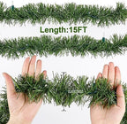 15 FT Pre-lit Christmas Green Garland, Lighted Artificial Pine Garlands with 35 Count Multicolor Lights, alternate view 5
