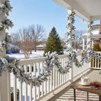 15 ft Snow Flocked Alaskan Pine Artificial Christmas Garland in White, alternate view 3