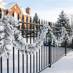 15 ft Snow Flocked Alaskan Pine Artificial Christmas Garland in White, alternate view 6