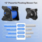 15" High Velocity Blower Fan, for Work Shop Garage Gym Jobsite, alternate view 3