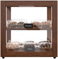 15 in. Dark Wood Countertop Open Back Dry Bakery Display Case, Pastry, Cake and Bread Display with Tempered