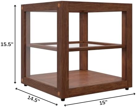 15 in. Dark Wood Countertop Open Back Dry Bakery Display Case, Pastry, Cake and Bread Display with Tempered, alternate view 2