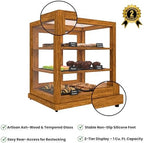 15 in. Light Wood Countertop Open Back Dry Bakery Display Case, Pastry, Cake and Bread Display with Tempered, alternate view