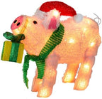 15" Lighted Christmas Pig, 3D Pre‐Lit Indoor Outdoor Decor