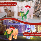 15" Lighted Christmas Pig, 3D Pre‐Lit Indoor Outdoor Decor, alternate view 5