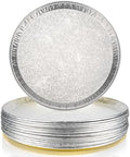 15 Pack 16 Inch Golden Embossed Foil Pizza Pans, Disposable Heavy Duty Aluminium Foil Serving Platters for