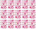 15 Pack Artificial Flower Wall Panels 24" x 16" Pink&White Faux Hydrangea and Rose Artificial Flower Backdrop