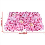 15 Pack Artificial Flower Wall Panels 24" x 16" Pink&White Faux Hydrangea and Rose Artificial Flower Backdrop, alternate view