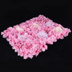 15 Pack Artificial Flower Wall Panels 24" x 16" Pink&White Faux Hydrangea and Rose Artificial Flower Backdrop, alternate view