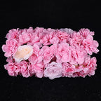 15 Pack Artificial Flower Wall Panels 24" x 16" Pink&White Faux Hydrangea and Rose Artificial Flower Backdrop, alternate view