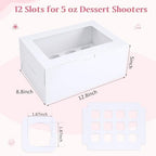15 Pack Dessert Shooter Box with Window, 12 Count 5 oz, White in 12 Count 5 oz in White, alternate view 3