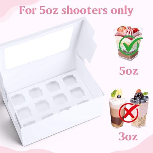 15 Pack Dessert Shooter Box with Window, 12 Count 5 oz, White in 12 Count 5 oz in White, alternate view 4