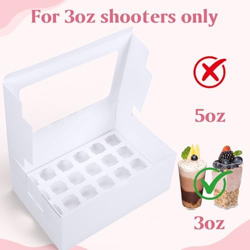 15 Pack Dessert Shooter Box with Window, 24 Count 3 oz, White in 24 Count 3 oz in White, alternate view 4