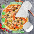 15 Pack Disposable Pizza Pans 16IN, Large Aluminium Foil Serving Platters/Trays for Parties, Silver Embossed, alternate view