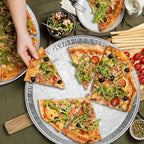 15 Pack Disposable Pizza Pans 16IN, Large Aluminium Foil Serving Platters/Trays for Parties, Silver Embossed, alternate view