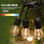 15 Pack S14 LED Outdoor String Light Bulbs, Warm White, E26 Base in Warm White, alternate view 2