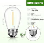 15 Pack S14 LED Outdoor String Light Bulbs, Warm White, E26 Base in Warm White, alternate view 4