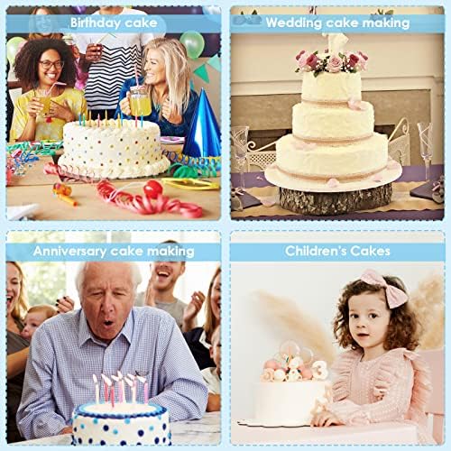 15 Pcs Cake Dowels Rods with 3 Cake Boards Set, 4 6 8 Inch Plastic Tiered Cakes Supports, Reusable Hollow, alternate view 6
