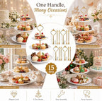 15 Pcs Tiered Tray Hardware Kit, 3-Tier Tiered Plate Hardware, Cake Stand Hardware, Zinc Alloy Rod Fittings for, alternate