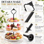 15 Pcs Tiered Tray Hardware Kit, Crown Handle Black 3-Tier in Black, alternate view 3