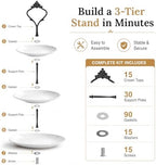 15 Pcs Tiered Tray Hardware Kit, Crown Handle Black 3-Tier in Black, alternate view 4