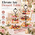 15 Pcs Tiered Tray Hardware Kit, Crown Handle Black 3-Tier in Black, alternate view 5