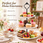15 Pcs Tiered Tray Hardware Kit, Crown Handle Black 3-Tier in Black, alternate view 6