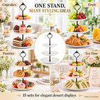 15 Pcs Tiered Tray Hardware Kit, Crown Handle Black 3-Tier in Black, alternate view 7