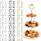 15 Pcs Tiered Tray Hardware Kit, Crown Handle Mixed Colors in Black, Sliver, Gold