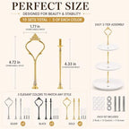 15 Pcs Tiered Tray Hardware Kit, Crown Handle Mixed Colors in Black, Sliver, Gold, alternate view 2