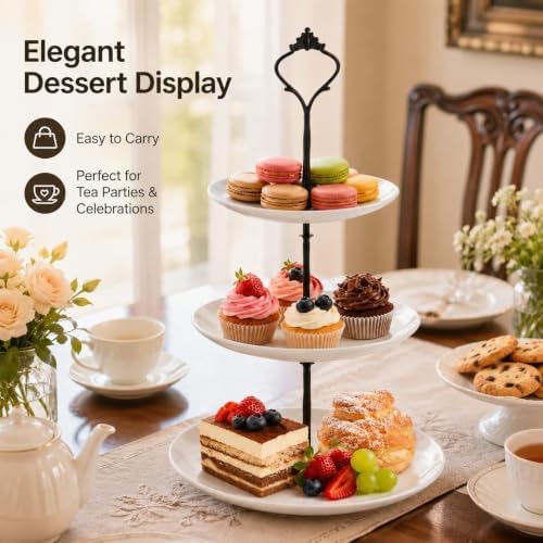 15 Pcs Tiered Tray Hardware Kit, Crown Handle Mixed Colors in Black, Sliver, Gold, alternate view 3