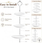 15 Pcs Tiered Tray Hardware Kit, Crown Handle Mixed Colors in Black, Sliver, Gold, alternate view 4