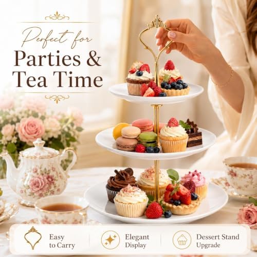 15 Pcs Tiered Tray Hardware Kit, Crown Handle Mixed Colors in Black, Sliver, Gold, alternate view 5