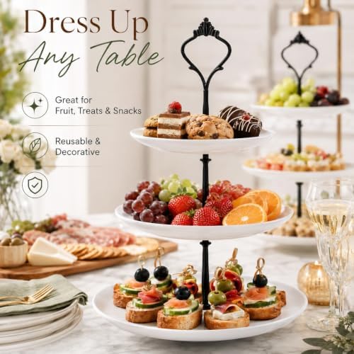 15 Pcs Tiered Tray Hardware Kit, Crown Handle Mixed Colors in Black, Sliver, Gold, alternate view 6