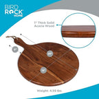 15” Round Acacia Wood Charcuterie Board with Handle, Espresso in Medium - Round in Espresso, alternate view 4