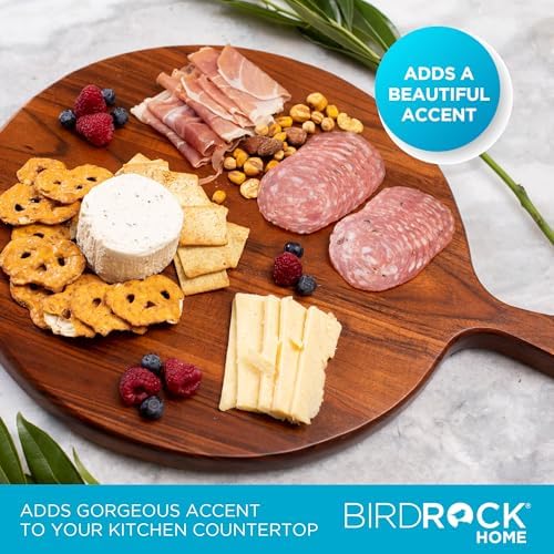 15” Round Acacia Wood Charcuterie Board with Handle, Espresso in Medium - Round in Espresso, alternate view 6