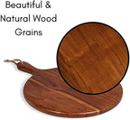 15” Round Acacia Wood Charcuterie Board with Handle, Espresso in Medium - Round in Espresso, alternate view 7