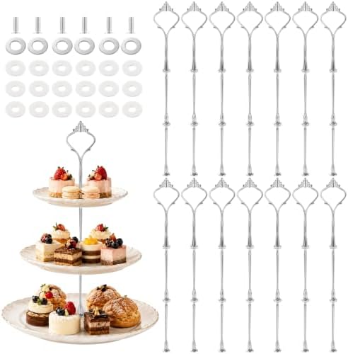 15 Sets 3 Tiered Cake Stand Hardware Kit, Heavy Duty in Silver
