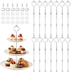 15 Sets 3 Tiered Cake Stand Hardware Kit, Heavy Duty in Silver