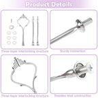 15 Sets 3 Tiered Cake Stand Hardware Kit, Heavy Duty in Silver, alternate view 3