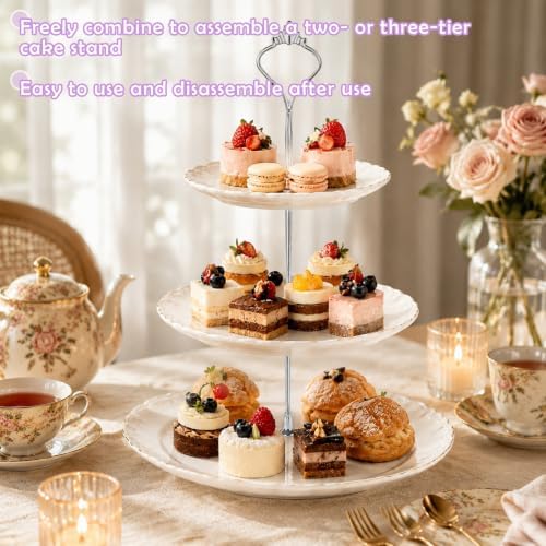 15 Sets 3 Tiered Cake Stand Hardware Kit, Heavy Duty in Silver, alternate view 4