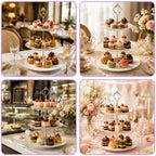 15 Sets 3 Tiered Cake Stand Hardware Kit, Heavy Duty in Silver, alternate view 7
